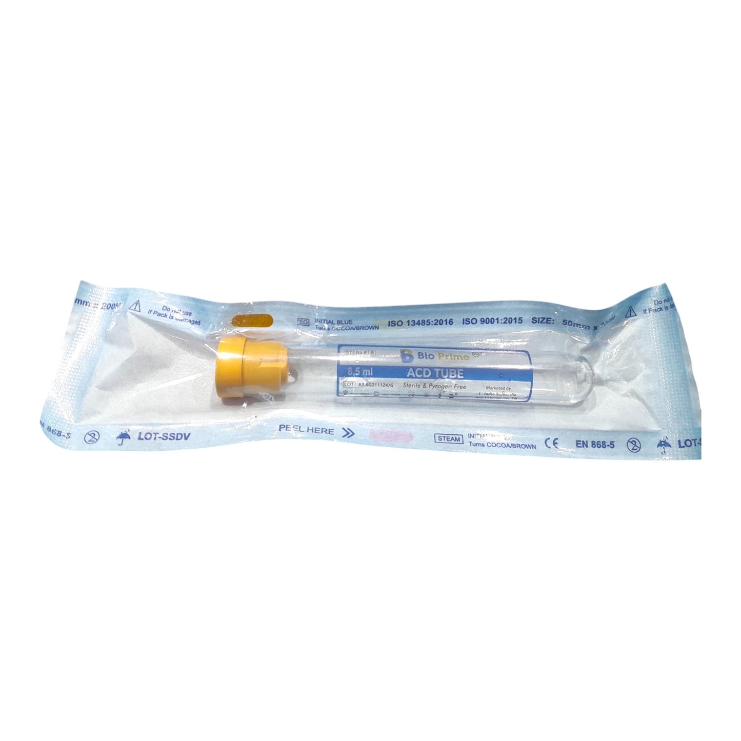 BioPrime - ACD PRP Tube – High-Quality Platelet-Rich Plasma Collection Tube (Pack of 100 tubes).